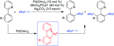 Graphical abstract: Palladium-catalyzed C–H alkylation of 2-phenylpyridines with alkyl iodides
